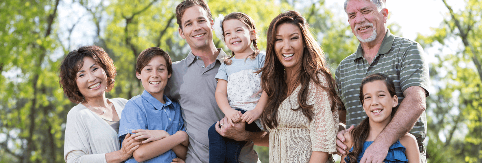 Multi generational happy family in park